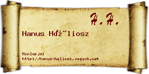 Hanus Héliosz névjegykártya